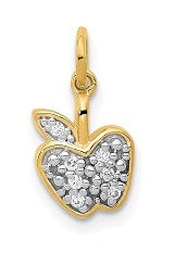 delightful diamond apple gold baby charm